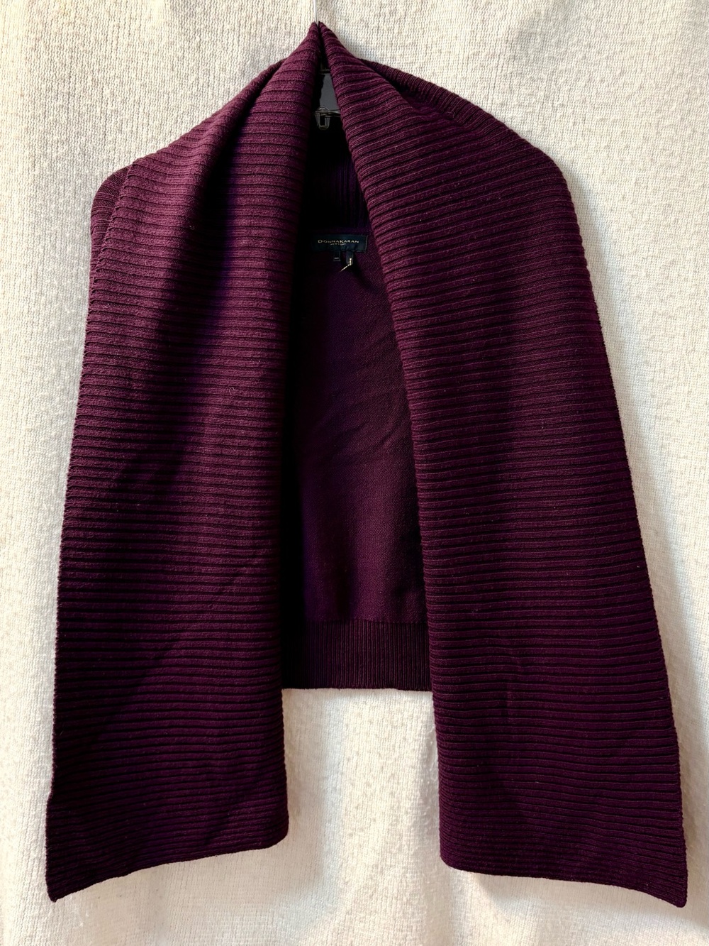 Donna Karan New York Plum Wool-Blend Draped Scarf Vest XS/S